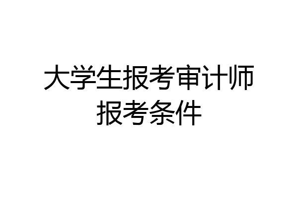 大学生报考审计师报考条件