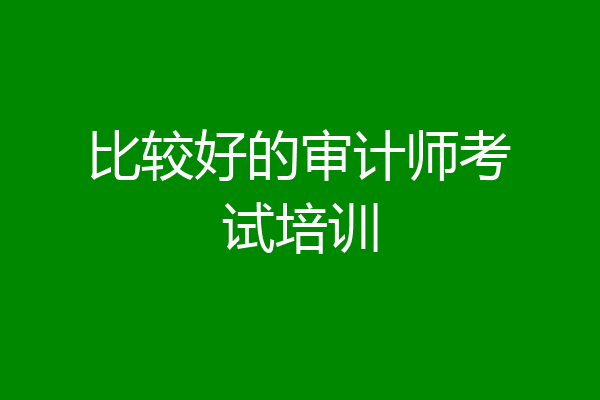比较好的审计师考试培训