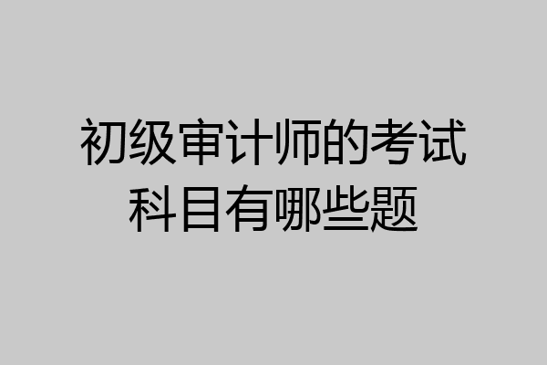 初级审计师的考试科目有哪些题