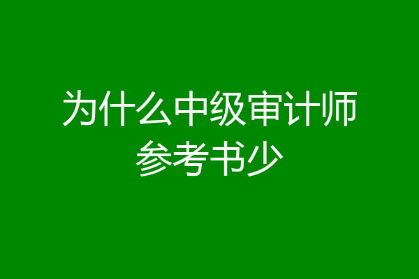 为什么中级审计师参考书少