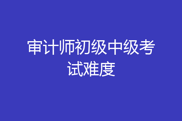 审计师初级中级考试难度