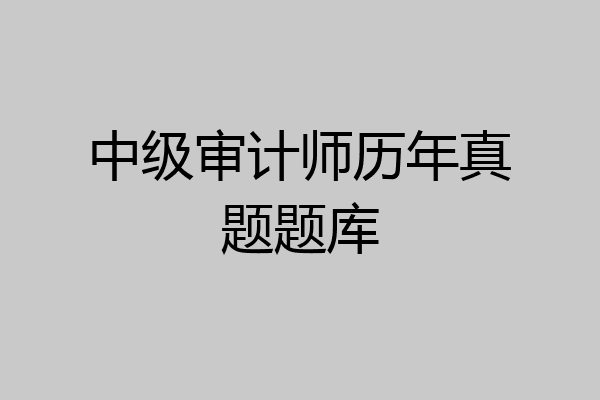 中级审计师历年真题题库