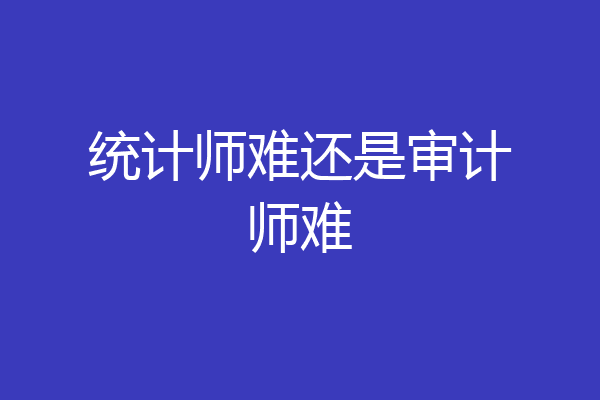 统计师难还是审计师难