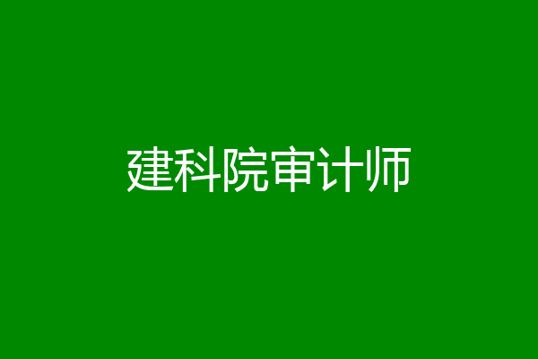 建科院审计师