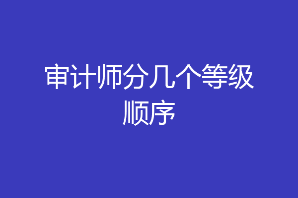 审计师分几个等级顺序