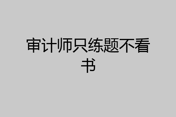 审计师只练题不看书
