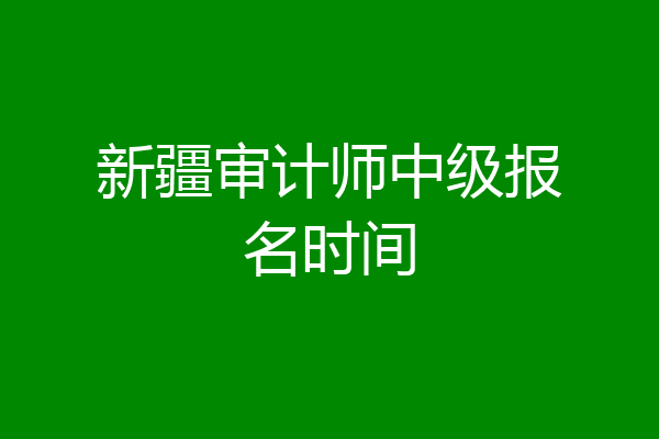 新疆审计师中级报名时间