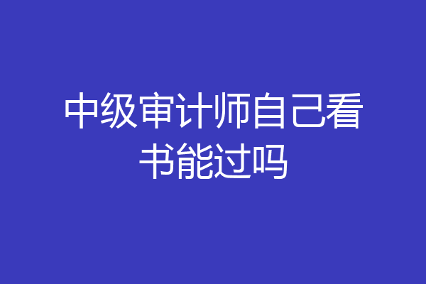 中级审计师自己看书能过吗