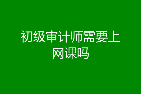 初级审计师需要上网课吗