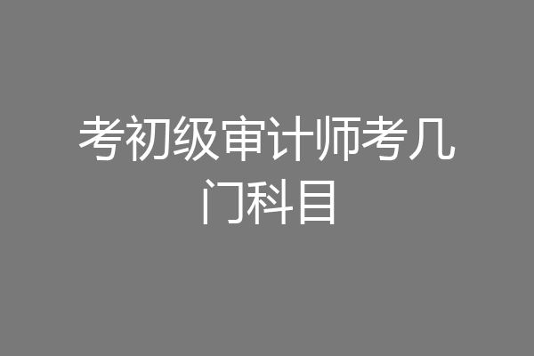 考初级审计师考几门科目