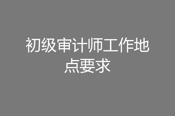 初级审计师工作地点要求