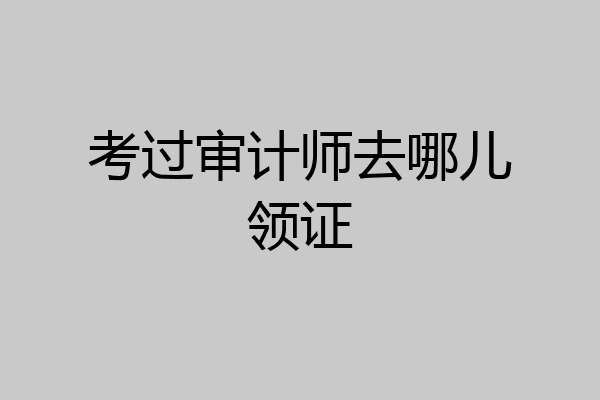 考过审计师去哪儿领证