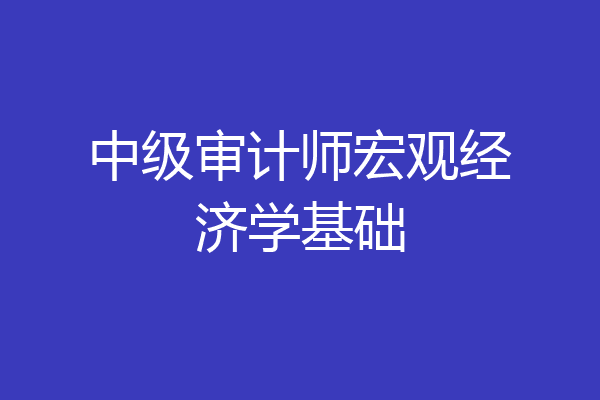 中级审计师宏观经济学基础