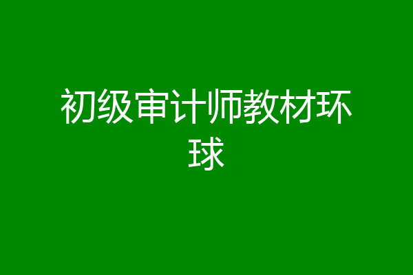 初级审计师教材环球