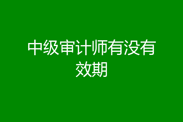 中级审计师有没有效期