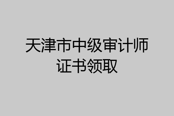天津市中级审计师证书领取