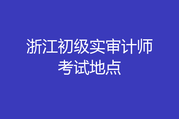 浙江初级实审计师考试地点