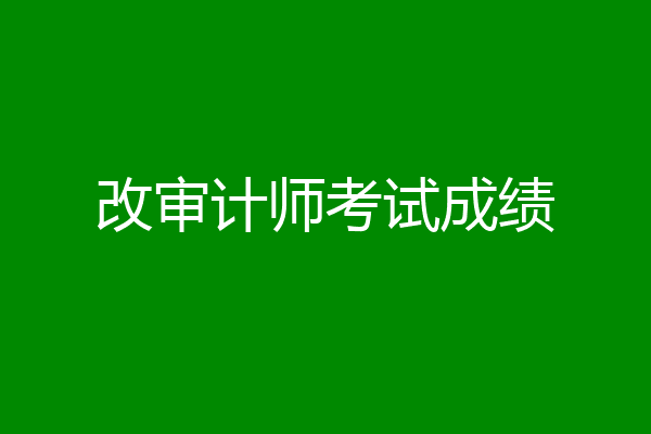 改审计师考试成绩