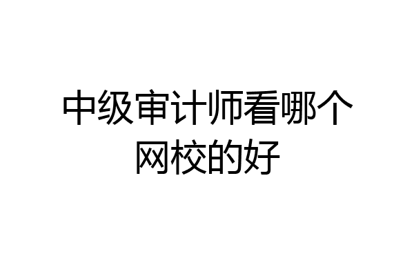 中级审计师看哪个网校的好