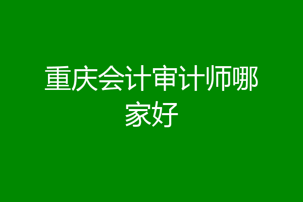 重庆会计审计师哪家好