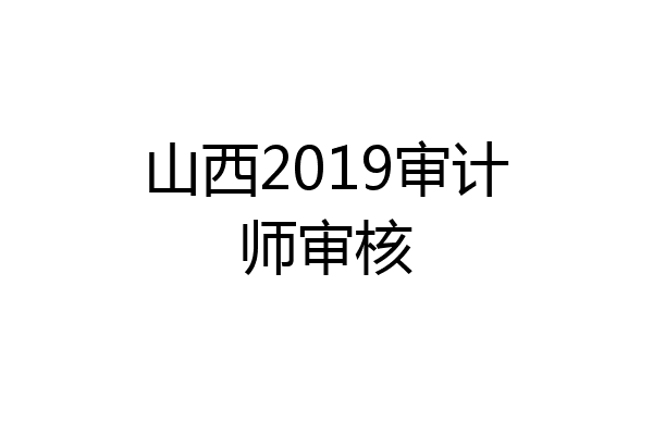 山西2019审计师审核