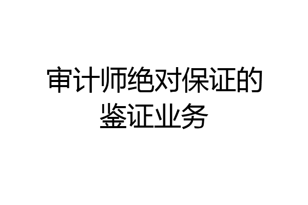 审计师绝对保证的鉴证业务