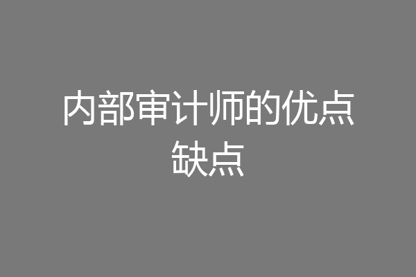内部审计师的优点缺点