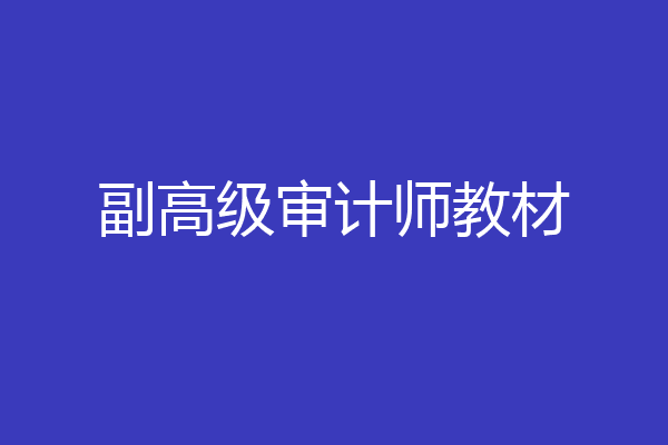 副高级审计师教材