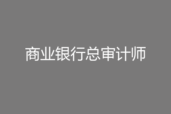 商业银行总审计师