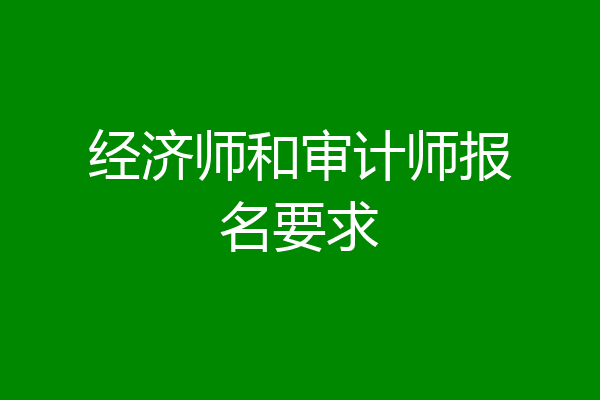 经济师和审计师报名要求