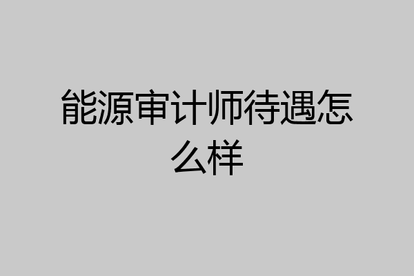 能源审计师待遇怎么样