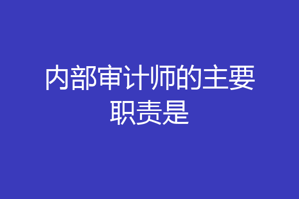 内部审计师的主要职责是