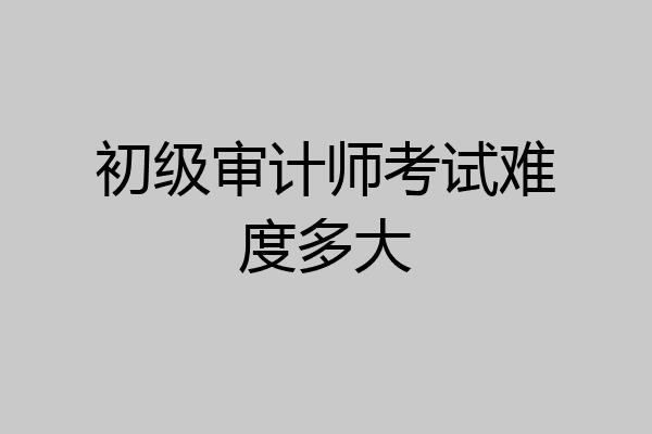 初级审计师考试难度多大