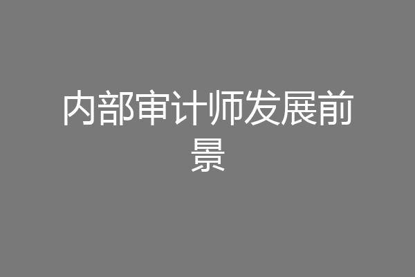 内部审计师发展前景