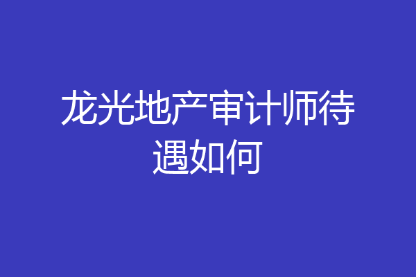 龙光地产审计师待遇如何