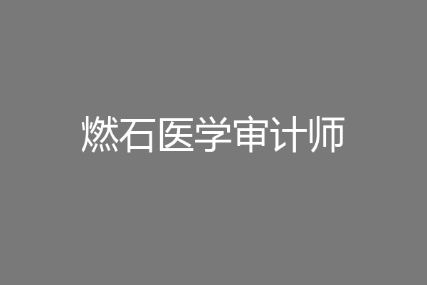 燃石医学审计师