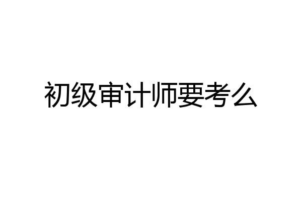 初级审计师要考么
