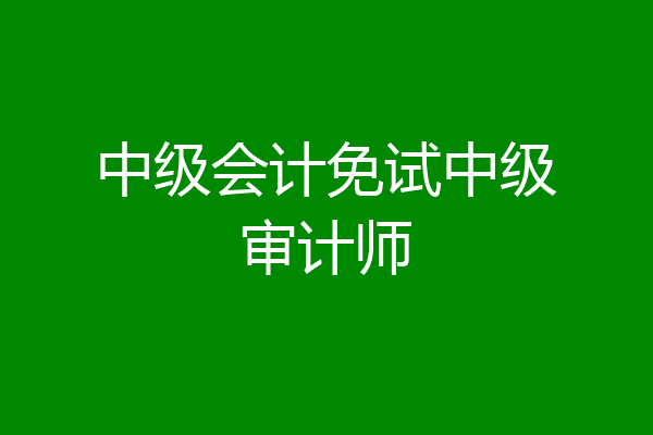 中级会计免试中级审计师