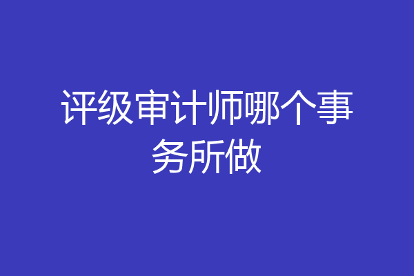 评级审计师哪个事务所做