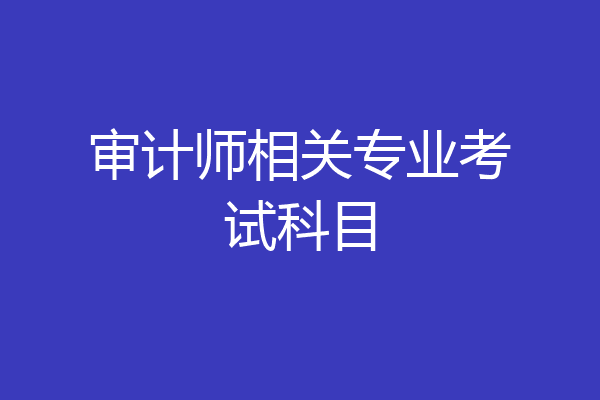 审计师相关专业考试科目