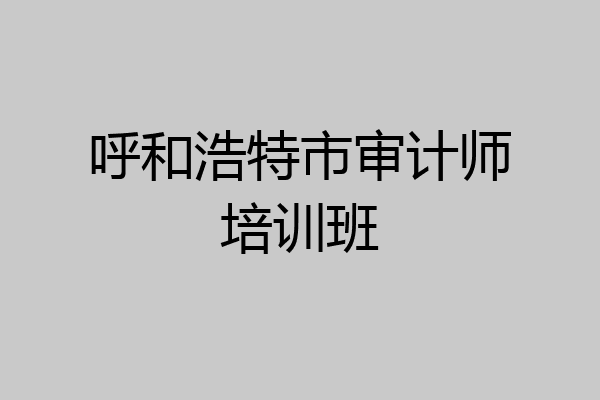 呼和浩特市审计师培训班