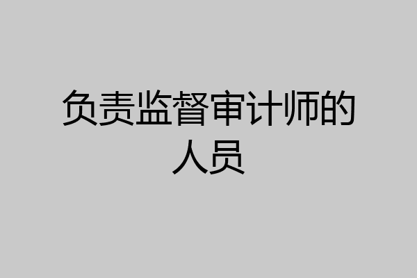 负责监督审计师的人员