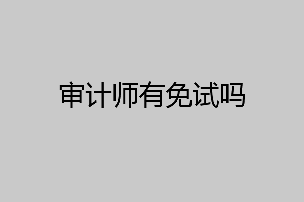 审计师有免试吗