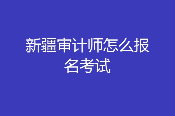 新疆审计师怎么报名考试