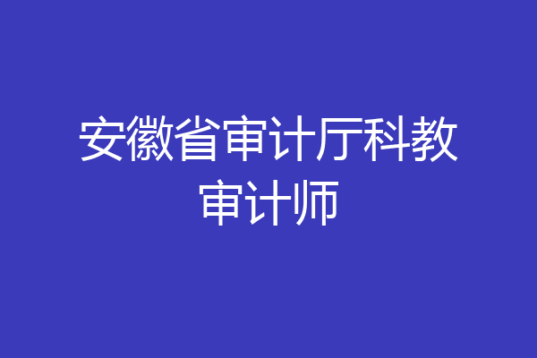安徽省审计厅科教审计师