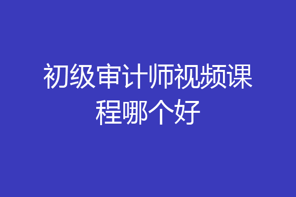 初级审计师视频课程哪个好