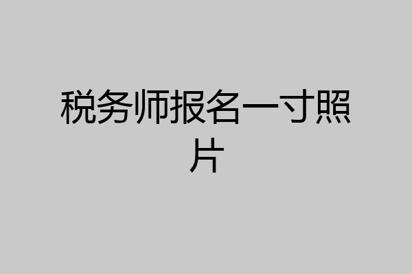 税务师报名一寸照片