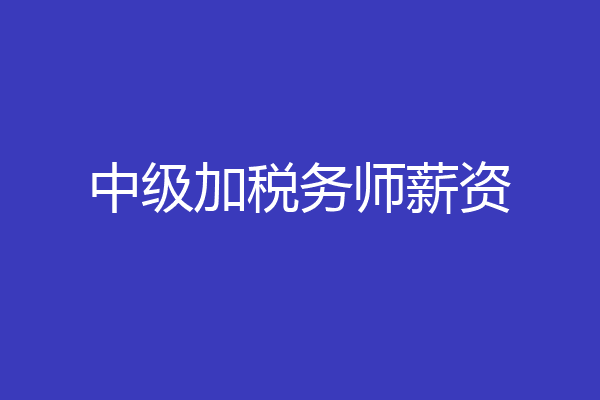 中级加税务师薪资