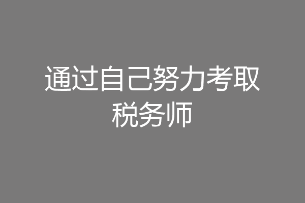 通过自己努力考取税务师