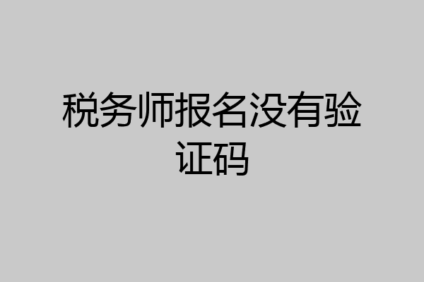 税务师报名没有验证码